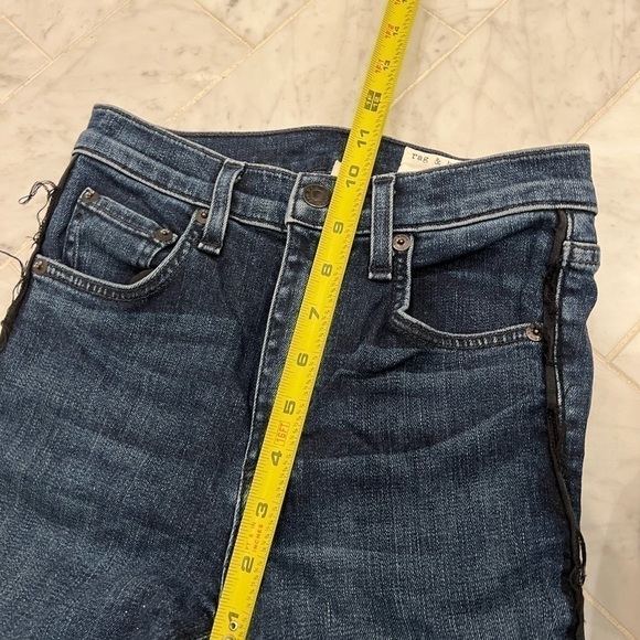 𝅺RAG & BONE 10 inch high rise skinny jeans with black piping down the side 23 - Picture 10 of 11